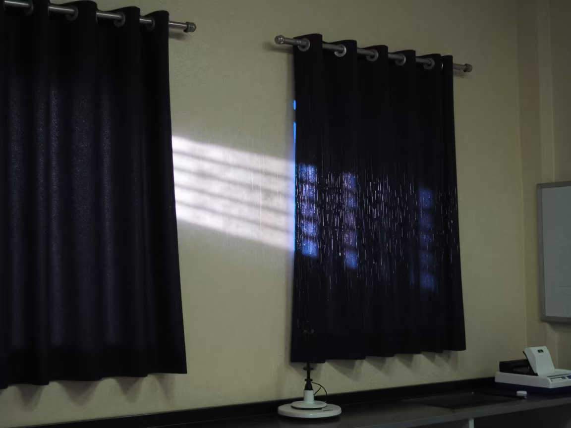 Diffraction Pattern on Curtain in Naypyidaw Lab in inside a university research lab in Naypyidaw