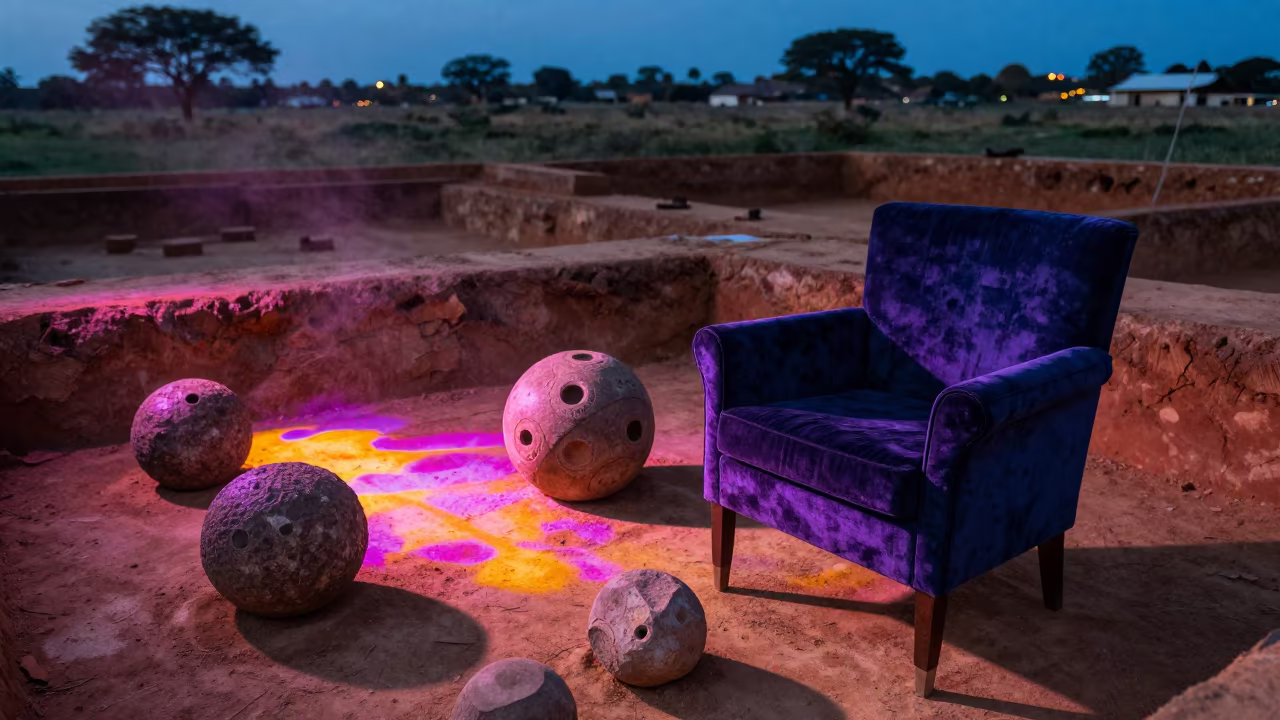 Dig Artifacts on Velvet Chair Polokwane in on a velvet chair near Polokwane