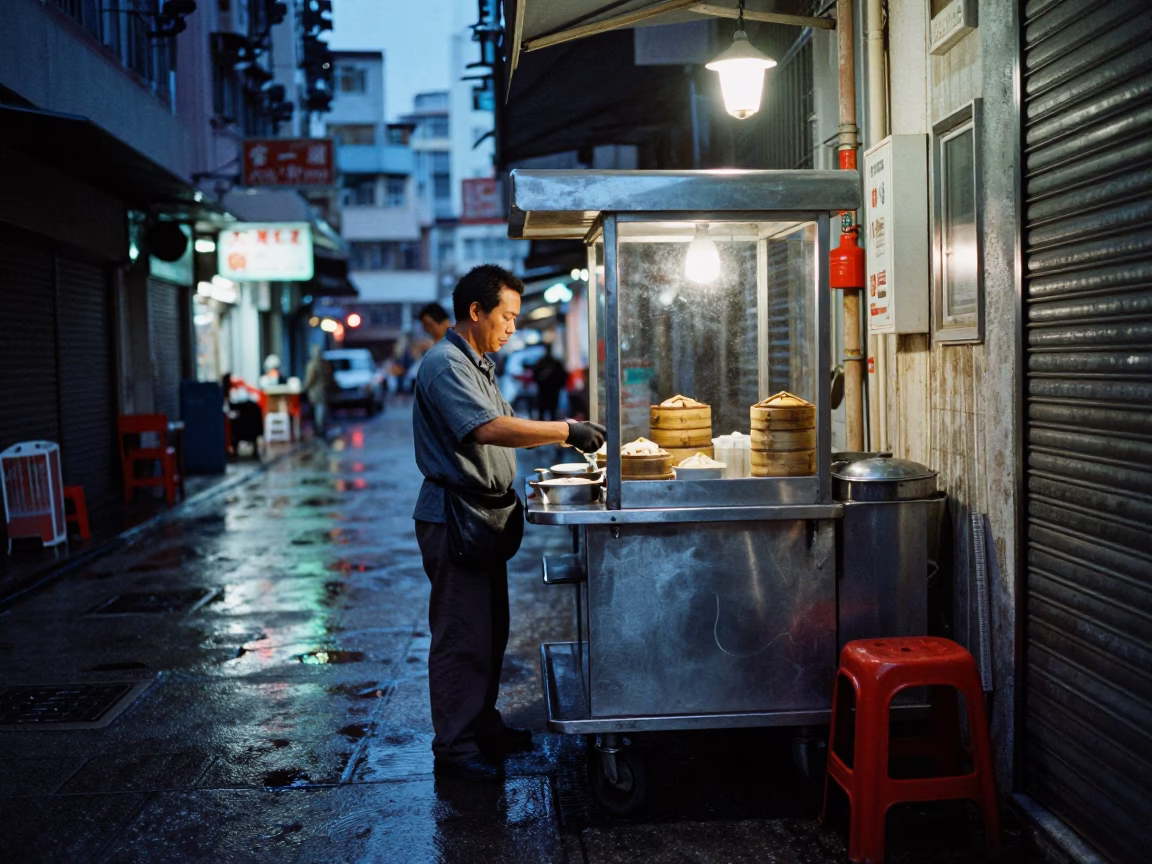 Dim Sum at The Last Blue Light Of Evening in Hong Kong in in Hong Kong, Hong Kong