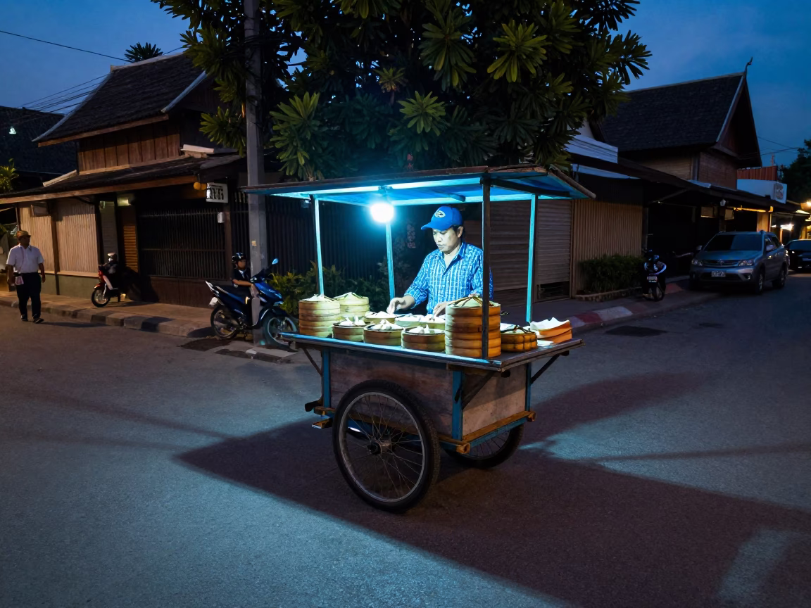 Dim Sum in Chiang Mai at The Last Blue Light Of Evening in in Chiang Mai, Thailand