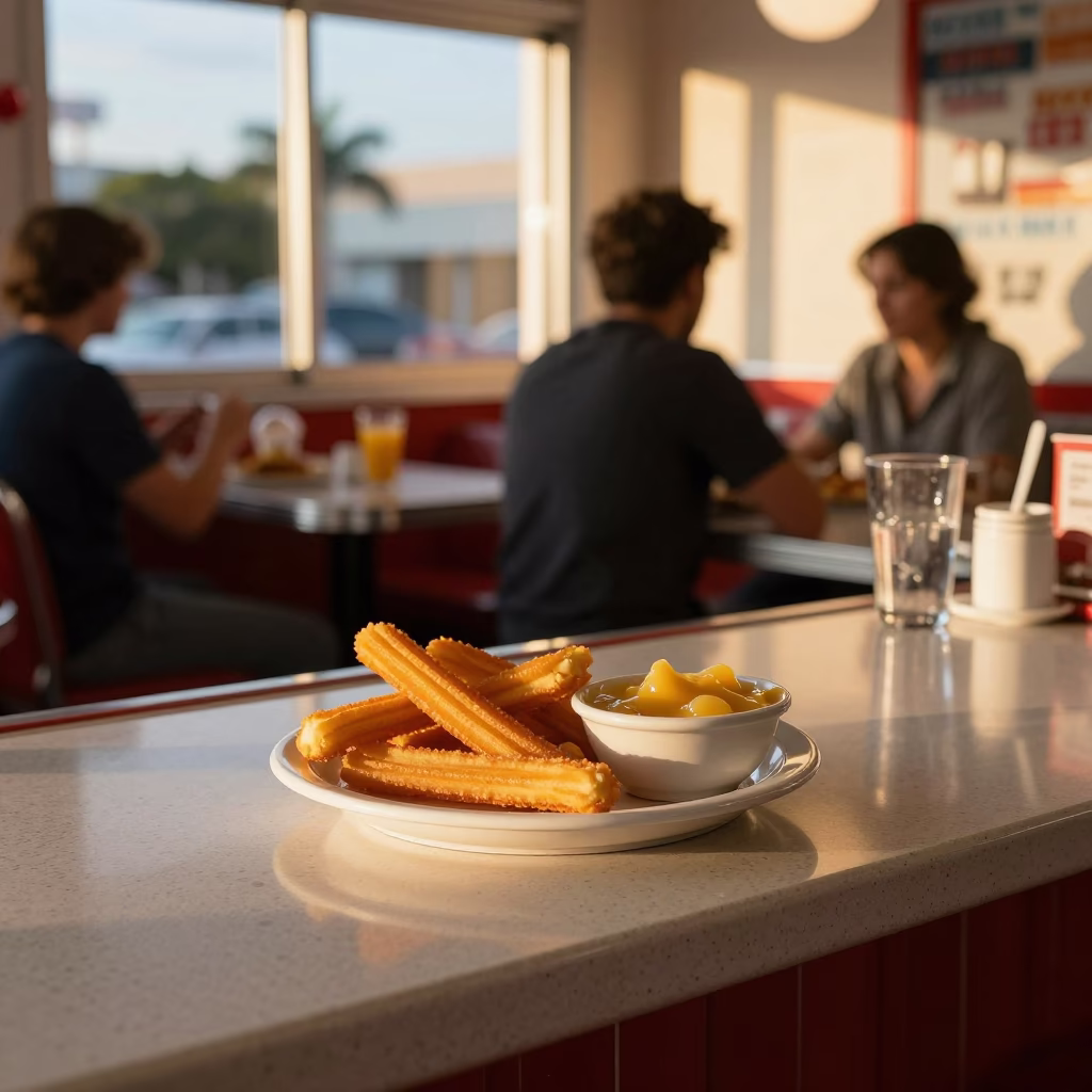 Diner Counter in Miami at Golden Hour in in Miami, Florida, United States