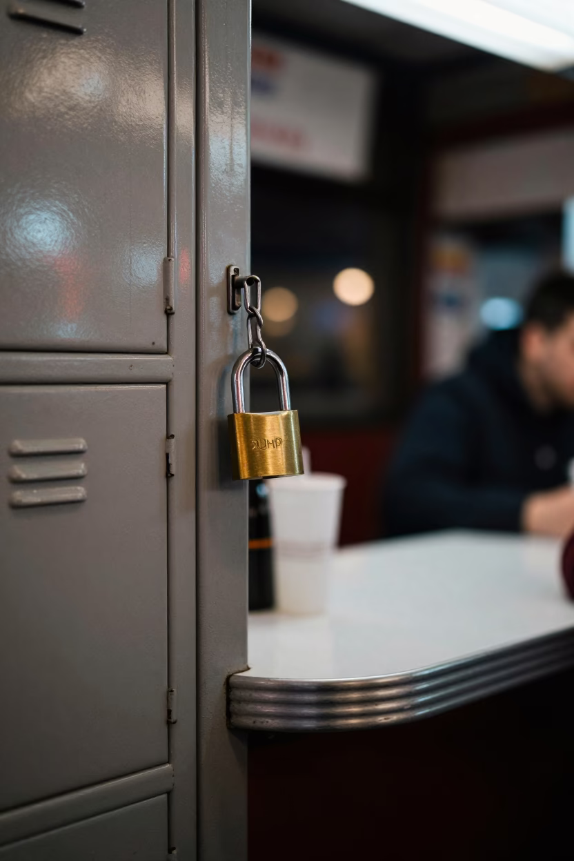 Diner Counter in New York at Deep In The Night Light in in New York, New York, United States
