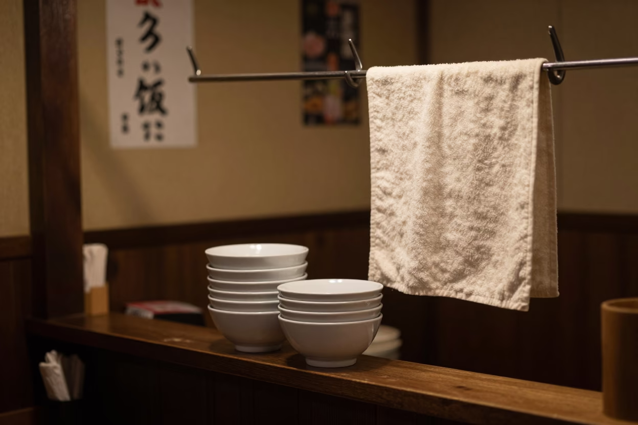Diner Interior in Osaka at Deep In The Night Light in in Osaka, Japan