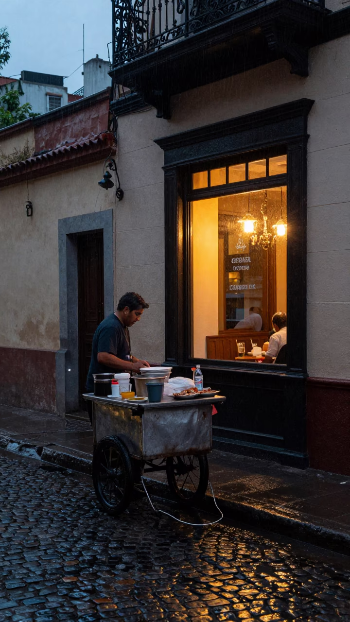 Diner Window in Buenos Aires in in Buenos Aires, Argentina