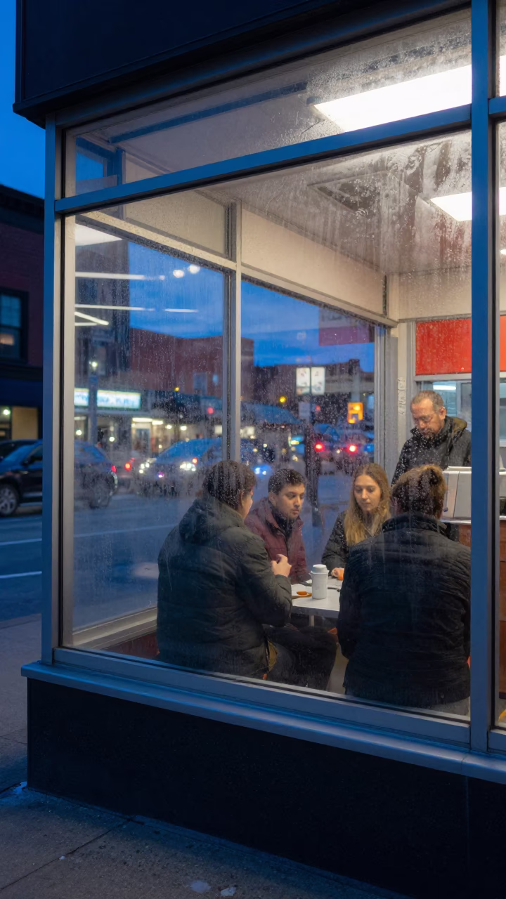 Diner Window in Chicago in in Chicago, Illinois, United States