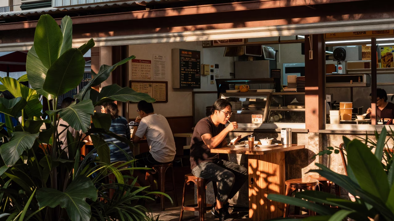 Dining Experience in Singapore at Copper-toned Light Before Dusk in in Singapore, Singapore