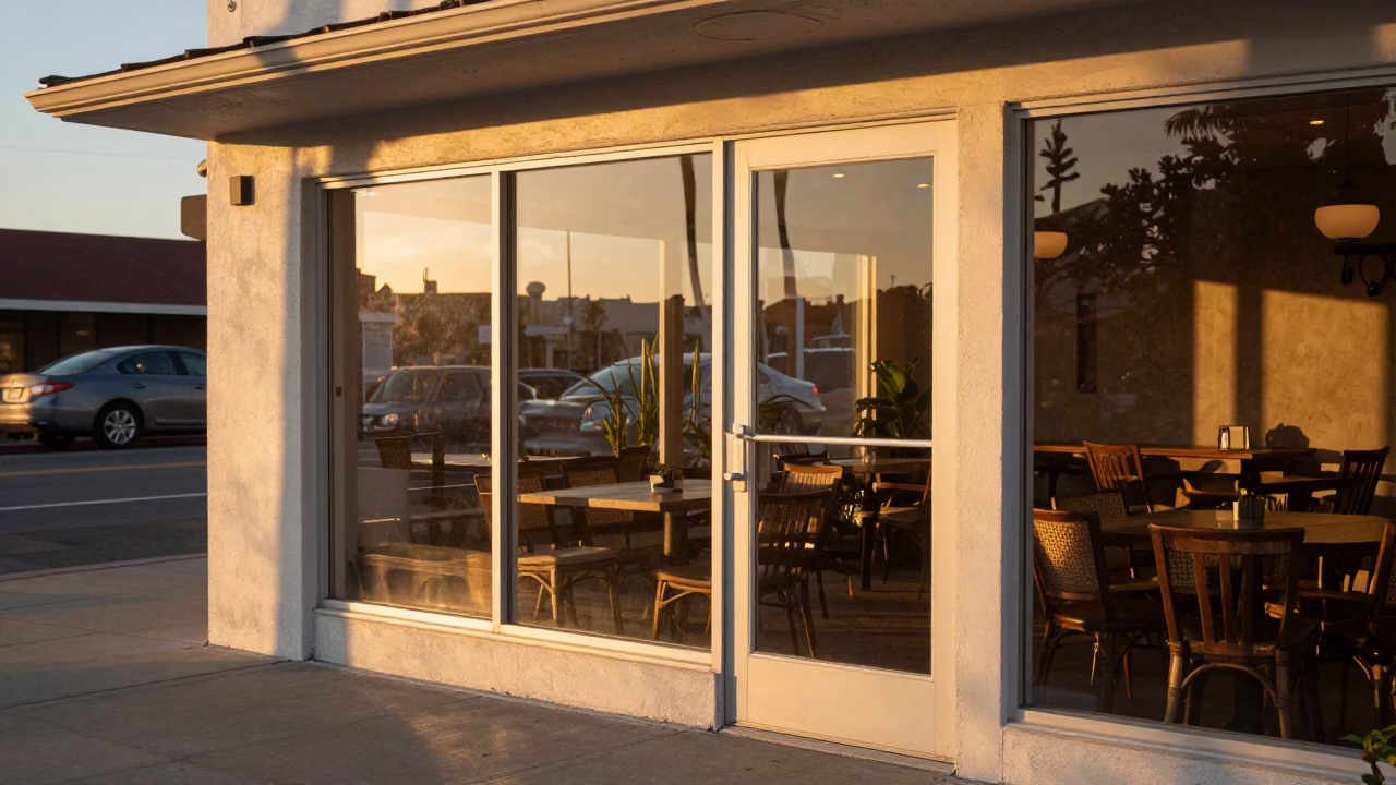 Dining Patio in San Diego at Honeyed Evening Light in in San Diego, California, United States