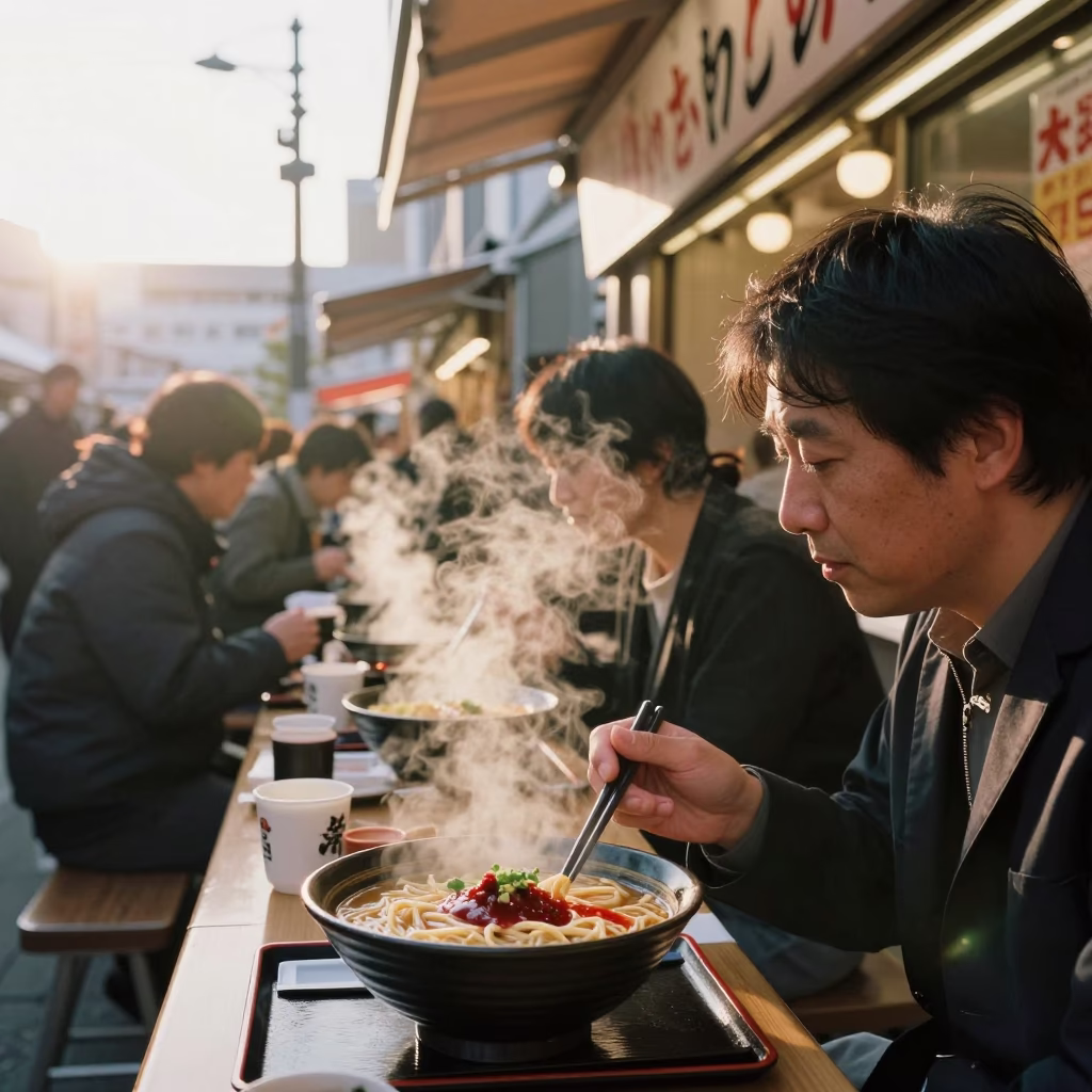Dining Scene in Sapporo at The Late Afternoon Light in in Sapporo, Japan