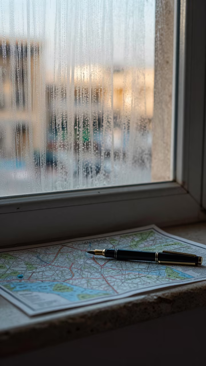 Dip Pen Map Stone Ledge Isfahan in on a stone ledge in Isfahan