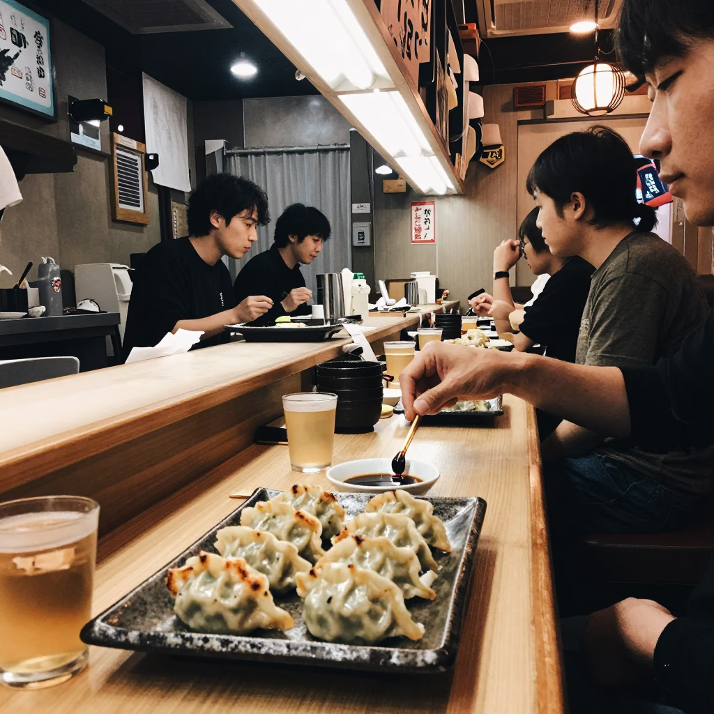 Dipping Sauce at Midnight Light in Tokyo in in Tokyo, Japan