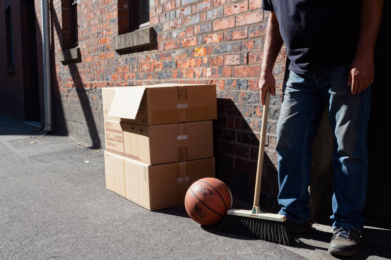 Discarded Basketball in Melbourne in in Melbourne, Victoria, Australia