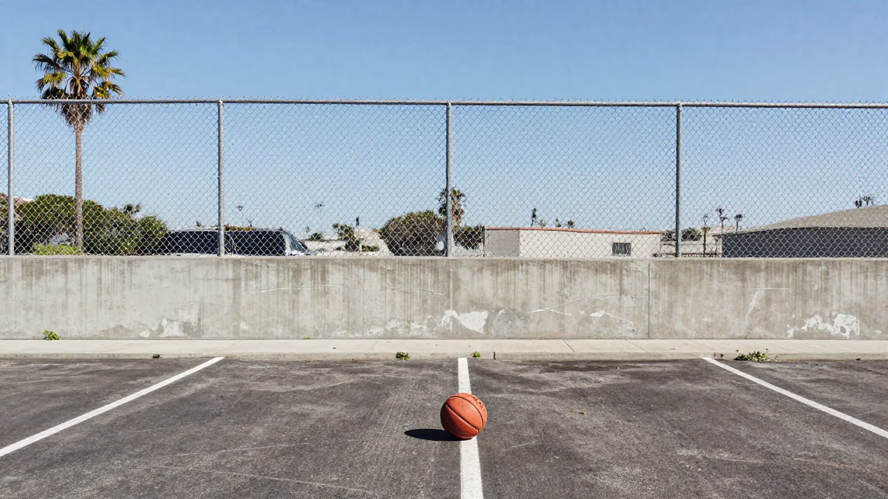 Discarded Basketball in San Diego in in San Diego, California, United States
