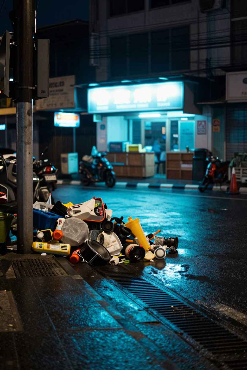 Discarded Items in Surabaya in in Surabaya, Indonesia