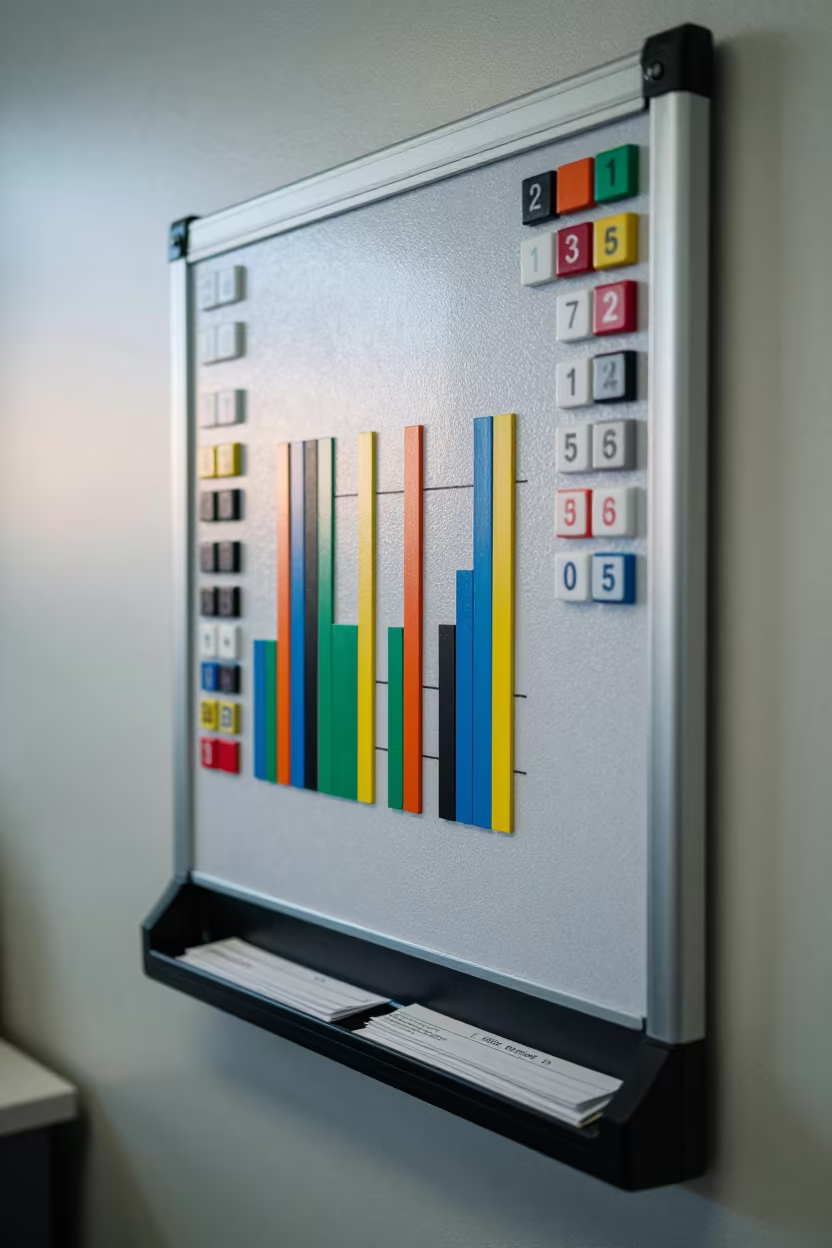 Dispatch Board with Stop Codes and Route Slips in inside a dispatch office above the dock in Ciudad Bolívar