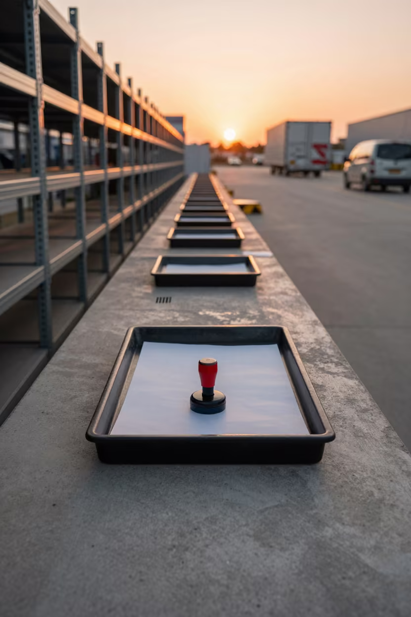 Dispatch Tray Before Inbound Piles Rise in inside a cross-dock lane in Shenzhen