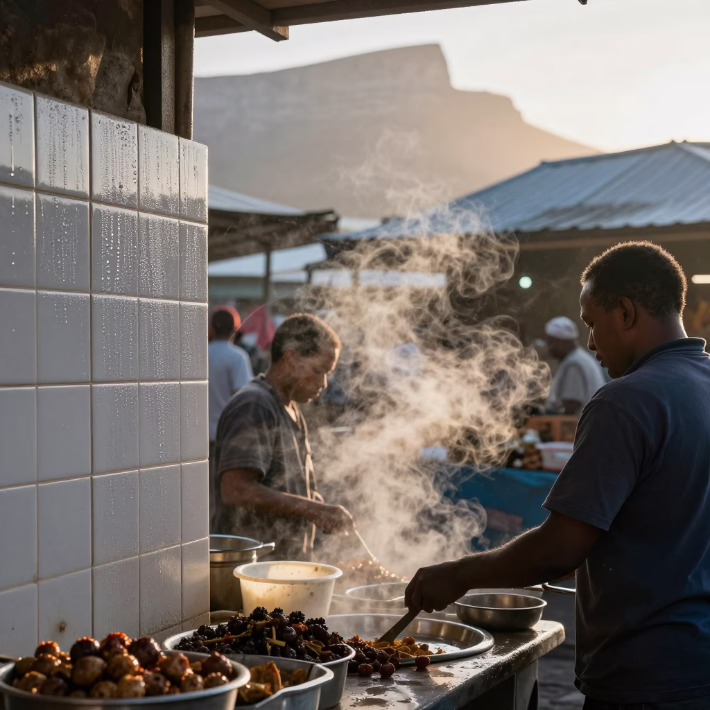 Displaying Condensation at The Early Morning Light in Cape Town in in Cape Town, South Africa