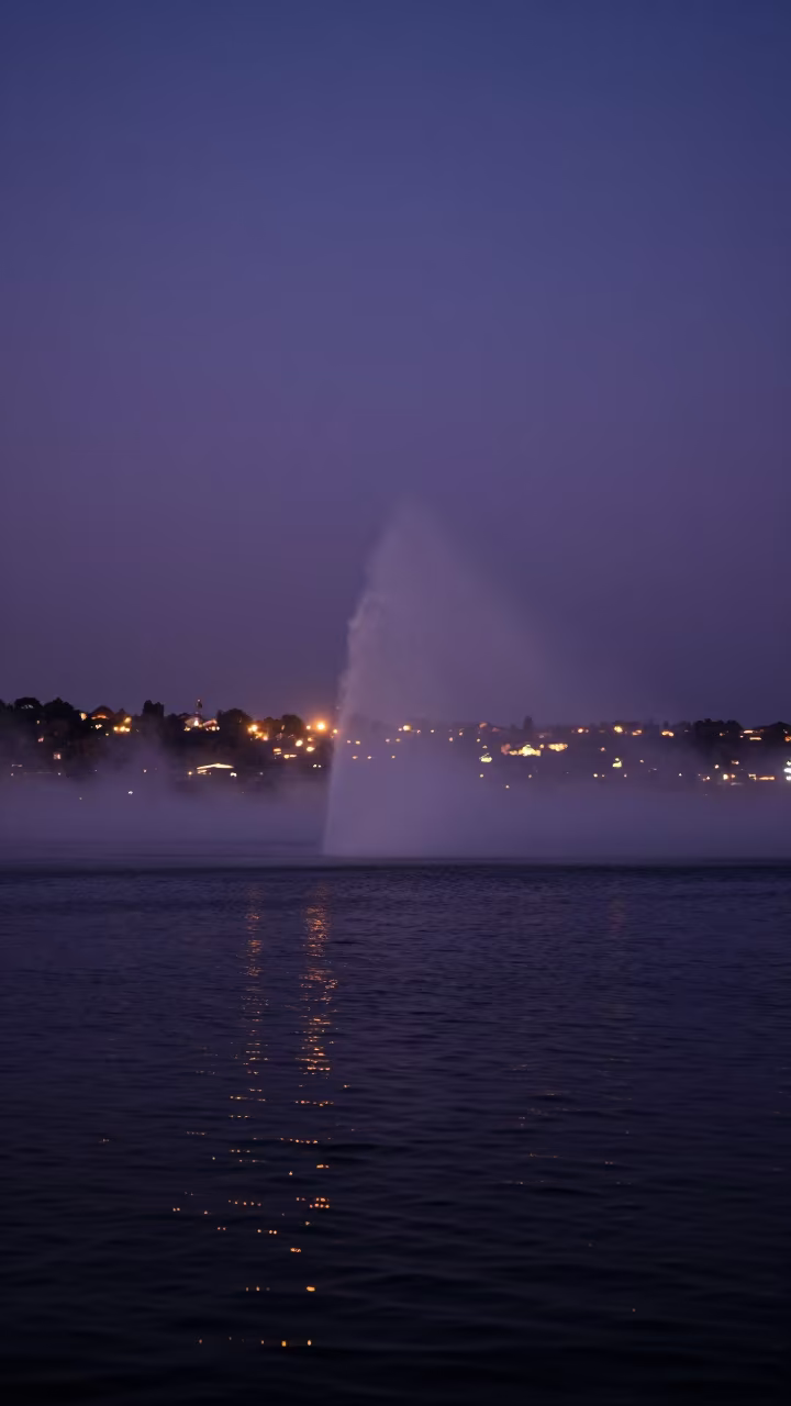 Dissipating Waterspout Over Rwandan Bay Twilight in in Rwanda