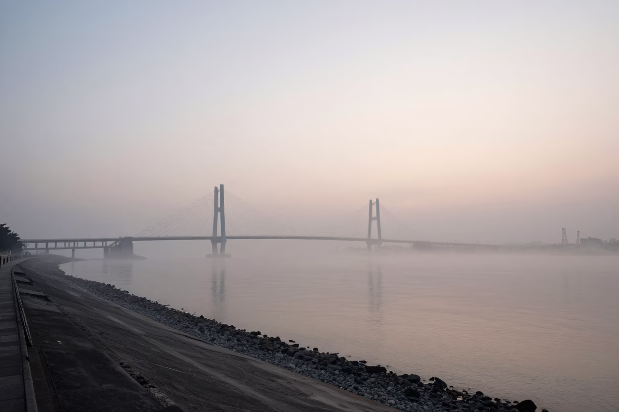 Distant Bridge in Kaohsiung in in Kaohsiung, Taiwan