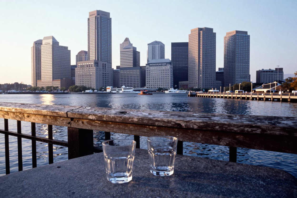 District Wharf just after sunrise in Boston in in Boston, Massachusetts, United States