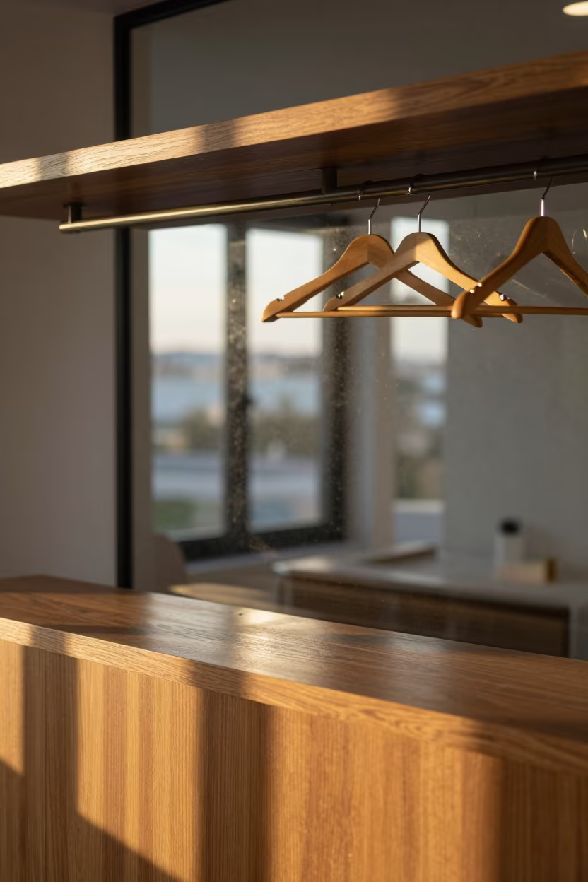 Do Not Disturb Hanger Shelf in Spa Reception in inside a spa reception in Port Louis