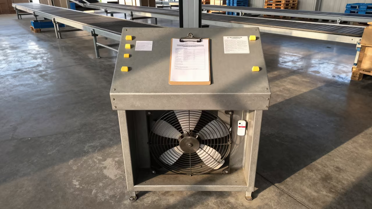 Dock Fan Control Pedestal in White City Tel Aviv in inside a cross-dock lane near White City, Tel Aviv