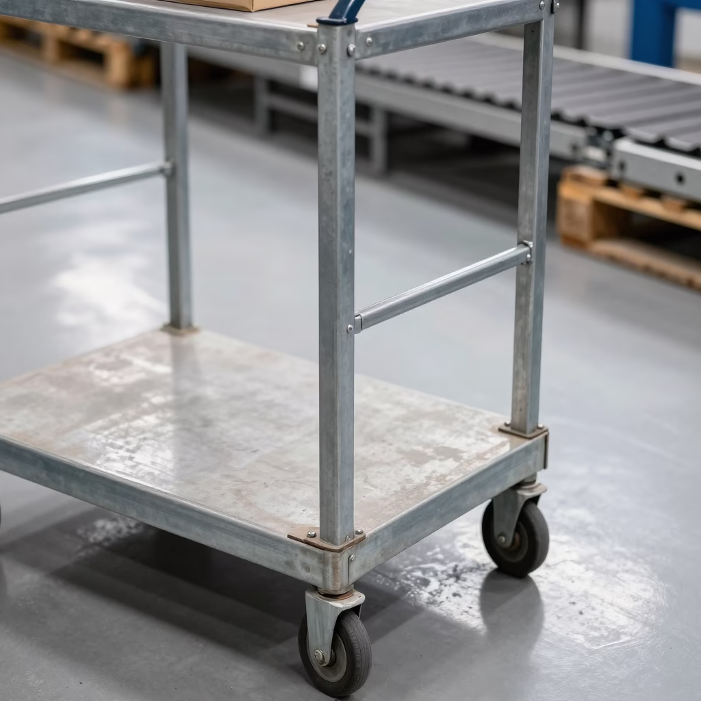 Dock Lane Cart in Bright Midmorning Light in at a parcel sorting belt in Sydney