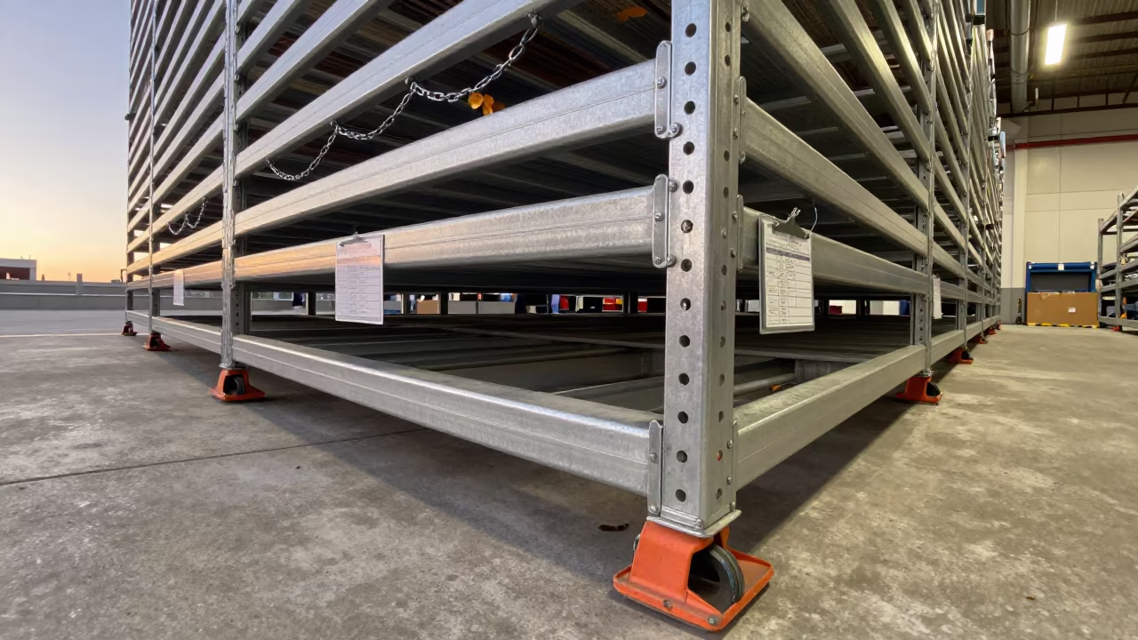 Dock Plate Storage Bay at Dawn in Barcelona in at a fulfillment packing station near Raval, Barcelona