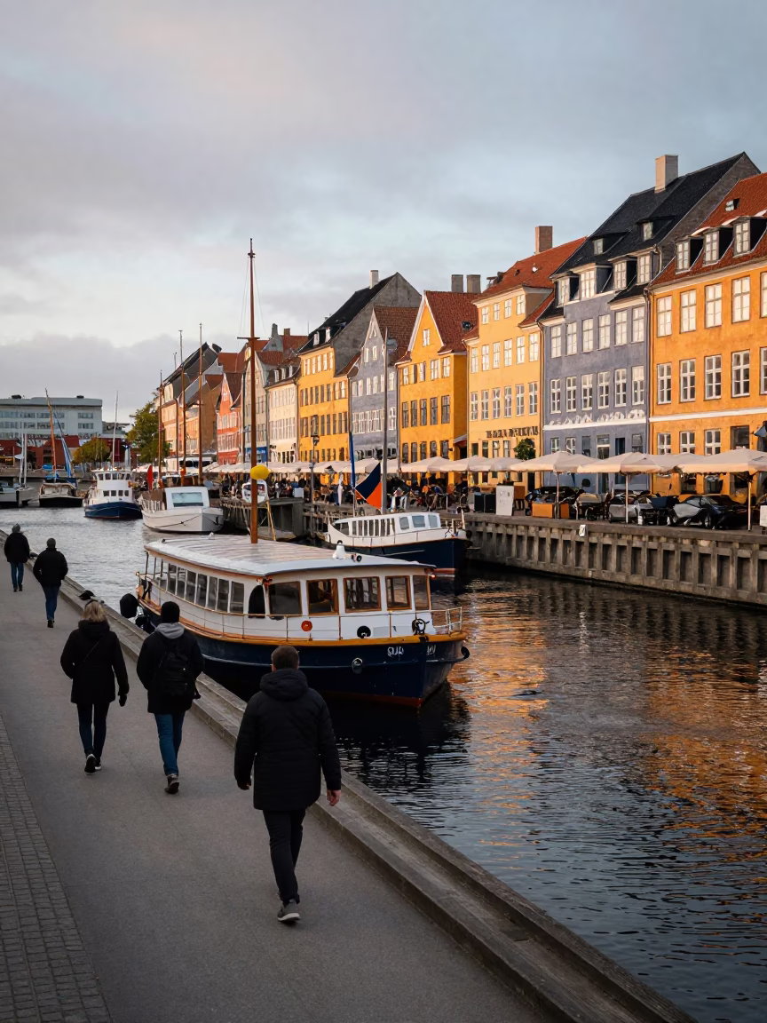 Dock Scene in Copenhagen at The Early Morning Light in in Copenhagen, Denmark