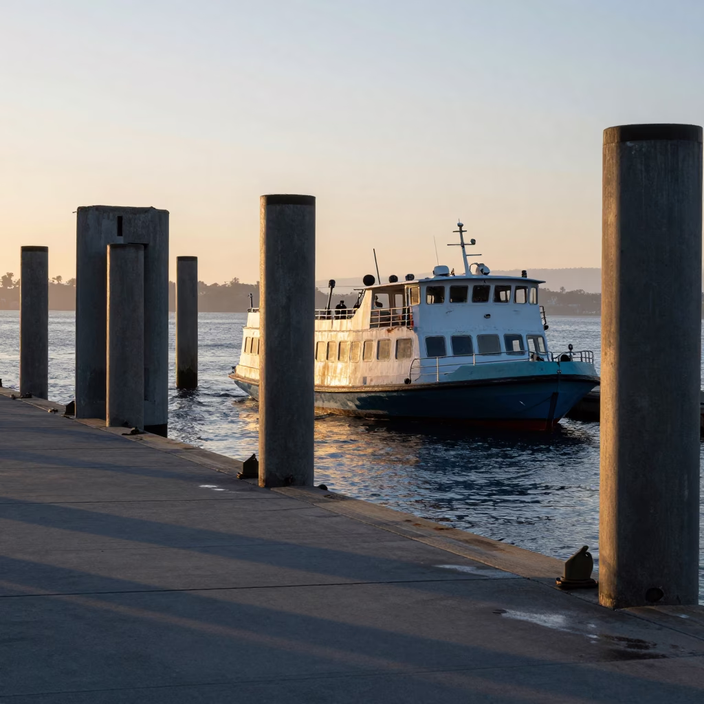 Dock Scene in San Diego at First Light Of Dawn in in San Diego, California, United States