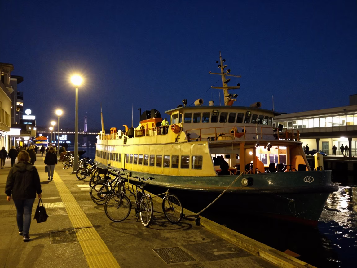 Dock Scene in San Francisco at Late At Night Light in in San Francisco, California, United States