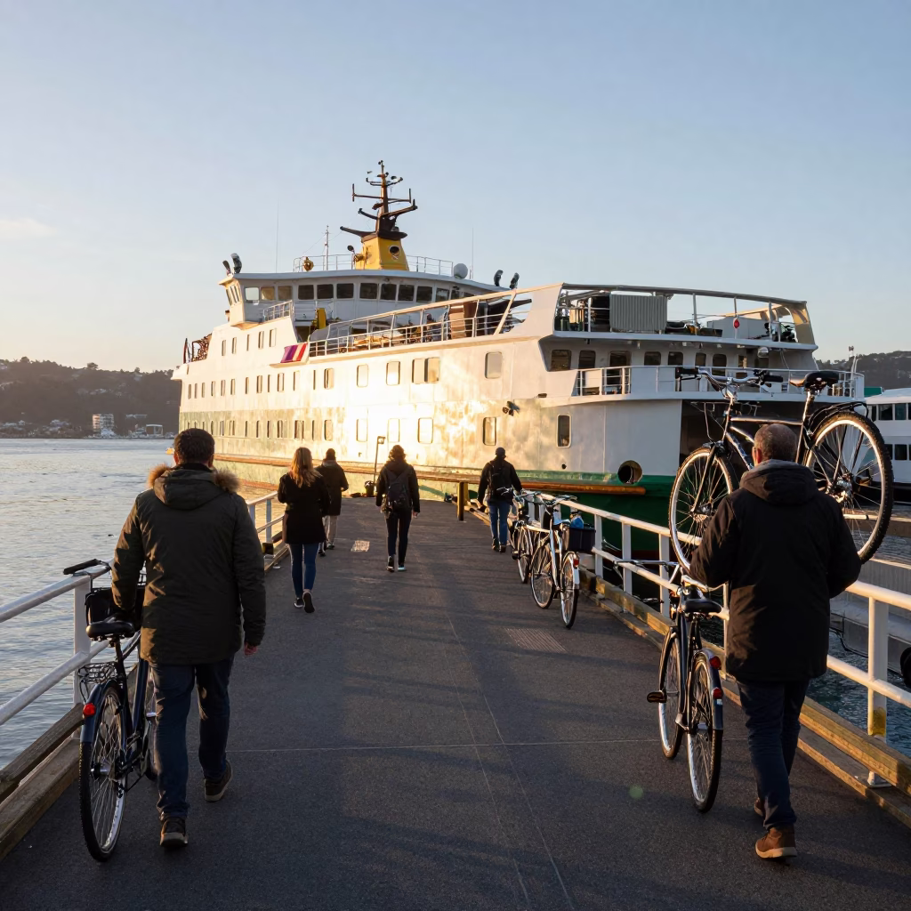 Dock Scene just after sunrise in Wellington in in Wellington, New Zealand
