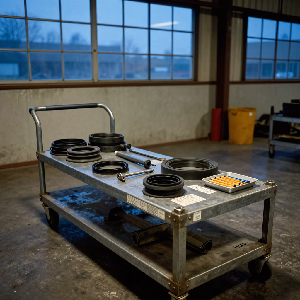 Dock Seal Repair Cart in Salvador Warehouse Dawn in inside a cross-dock lane in Salvador