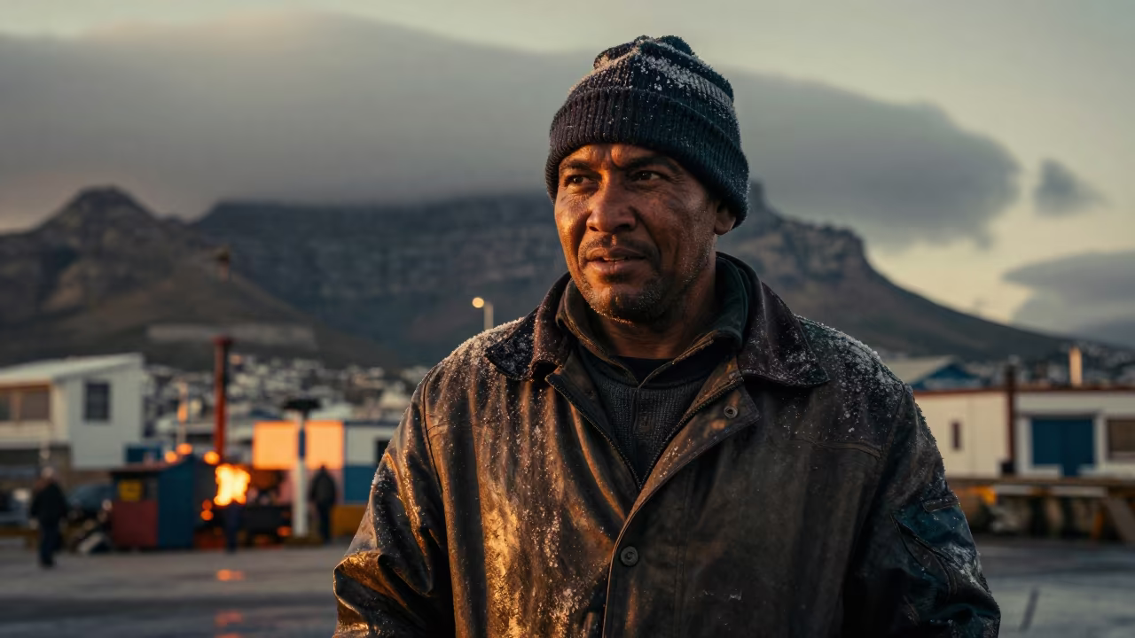 Dock Worker Cape Town Evening Portrait in near Cape Town
