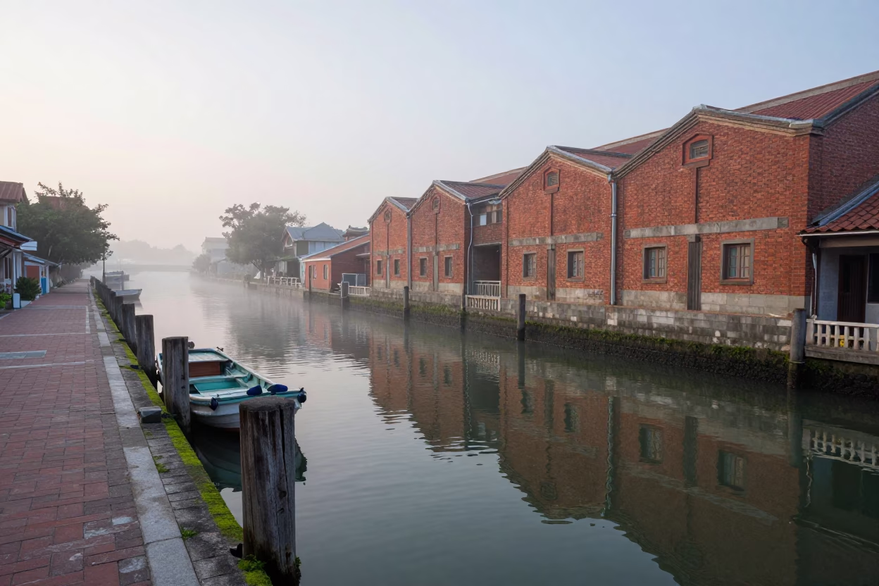 Docked Boat in Tainan in in Tainan, Taiwan
