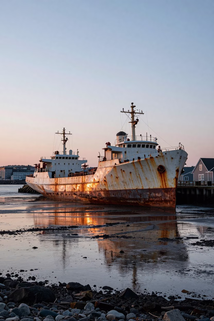 Dockyard Dawn in Halifax at First Light Of Dawn in in Halifax, Nova Scotia, Canada