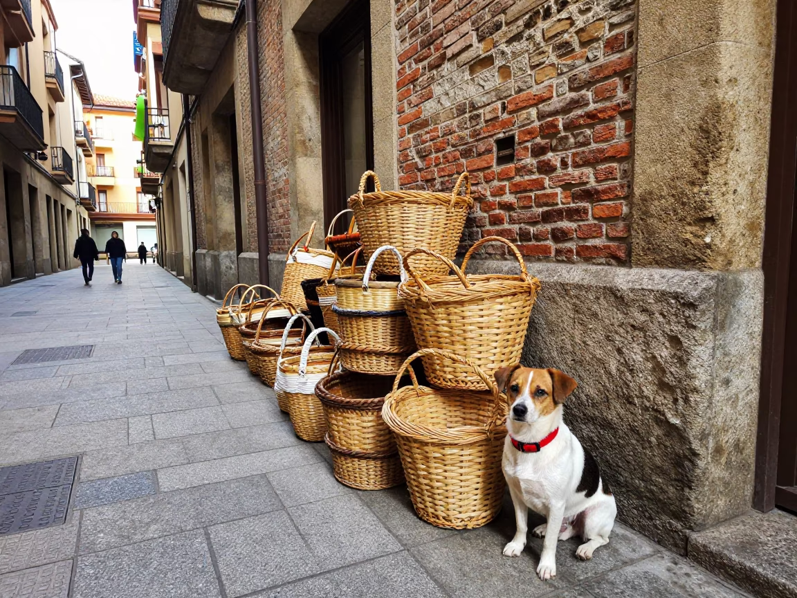 Dog at Afternoon Light in Bilbao in in Bilbao, Spain