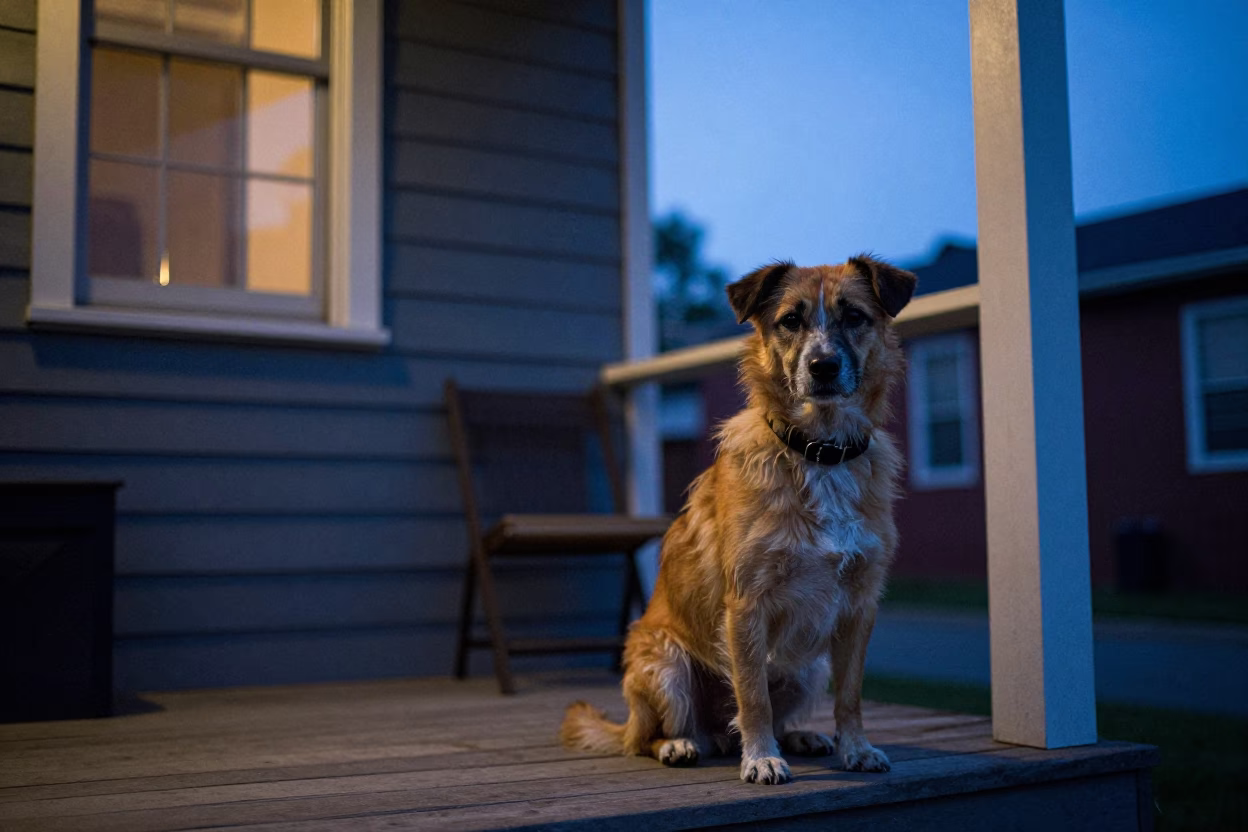 Dog at Blue Hour in Nashville in in Nashville, Tennessee, United States