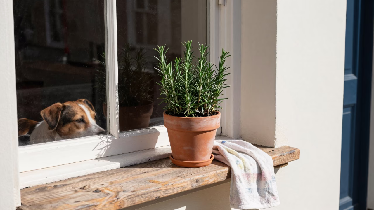 Dog at Flat Noon Light in in Bristol, United Kingdom