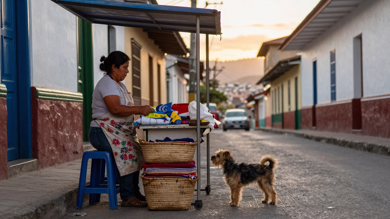 Dog at Golden Hour in in Medellin, Colombia
