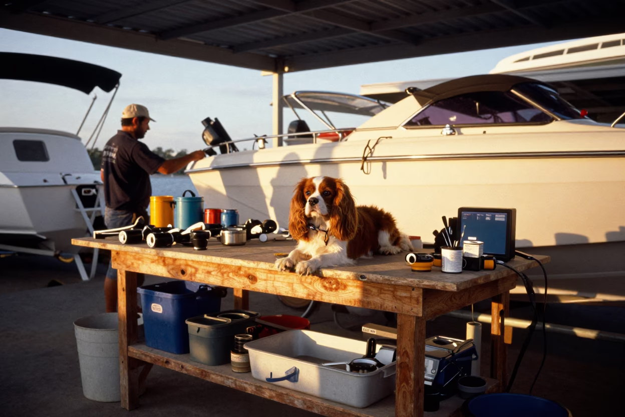 Dog at Late Afternoon Light in Sydney in in Sydney, New South Wales, Australia