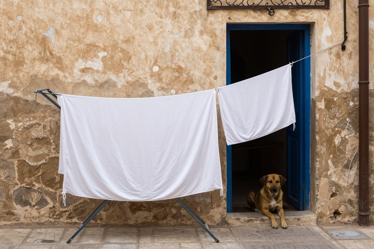 Dog at Midday Light in Tunis in in Tunis, Tunisia