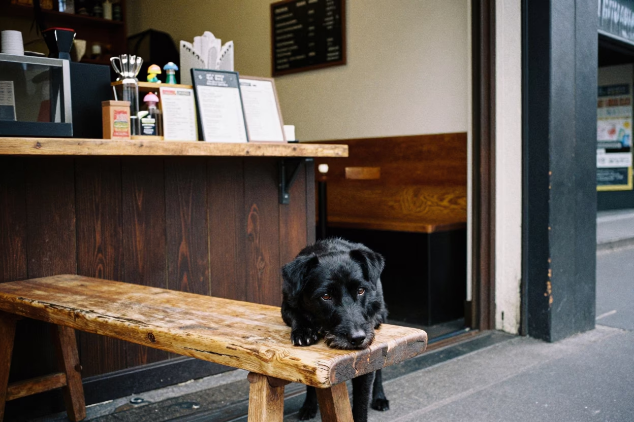 Dog at Midday Light in in Melbourne, Victoria, Australia