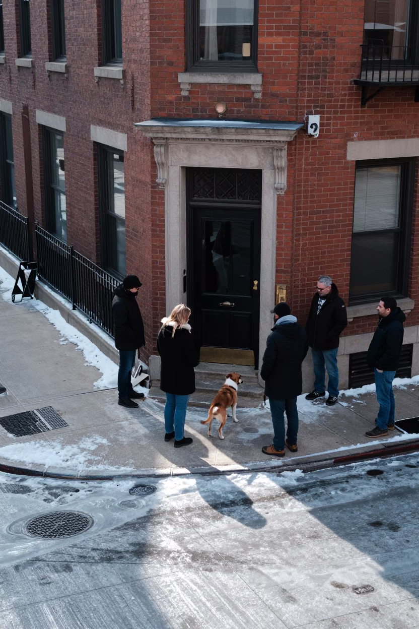 Dog at Noon Light in Chicago in in Chicago, Illinois, United States
