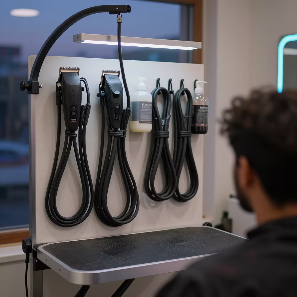 Dog Grooming Bank with Neon Light in inside an adoption room near Lahore