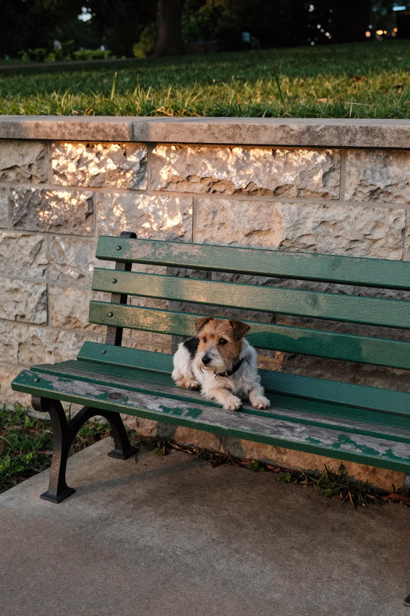 Dog in Austin at Evening Light in in Austin, Texas, United States