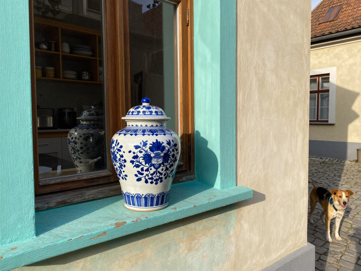 Dog in Budapest at Afternoon Light in in Budapest, Hungary