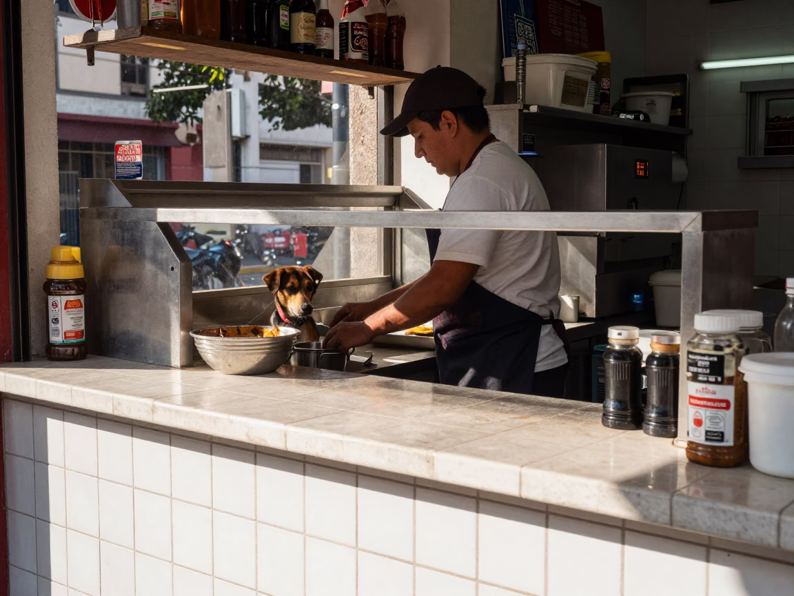 Dog in Mexico City in in Mexico City, Mexico