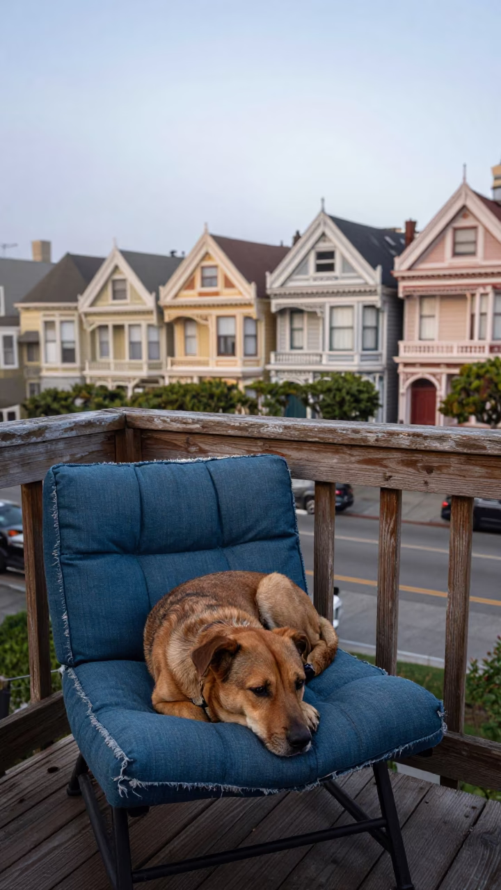 Dog in San Francisco in in San Francisco, California, United States