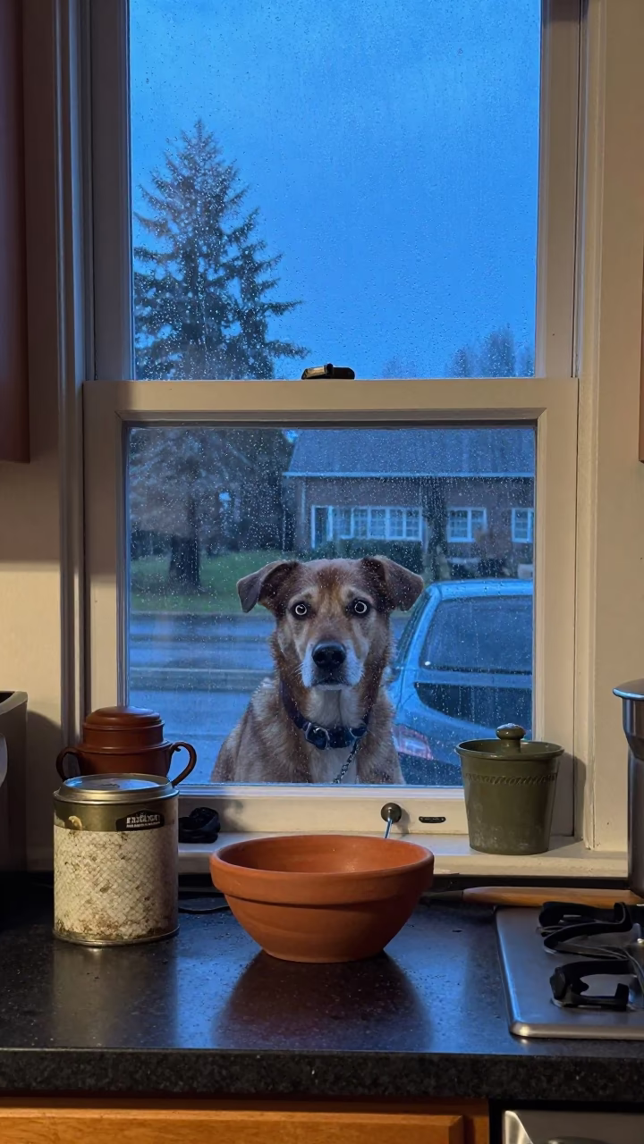 Dog in Seattle at Blue Hour in in Seattle, Washington, United States
