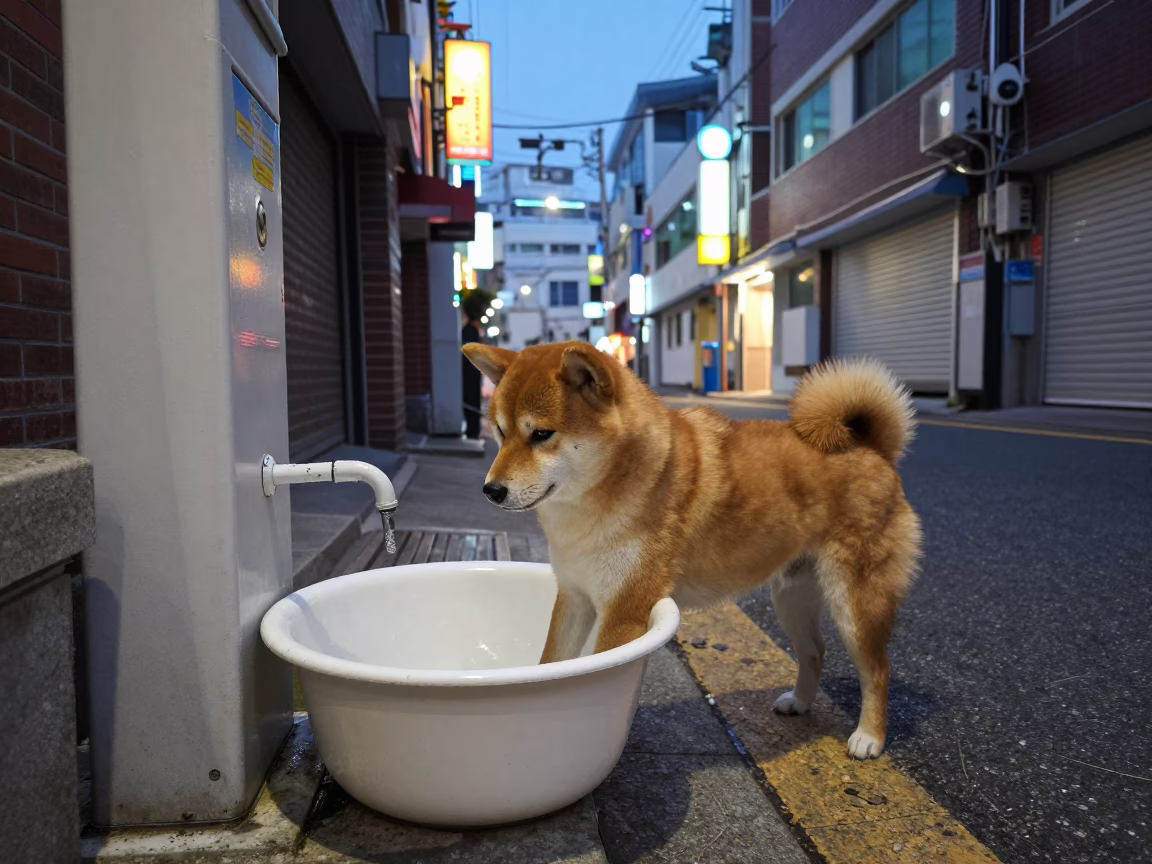 Dog Interacting in Busan in in Busan, South Korea